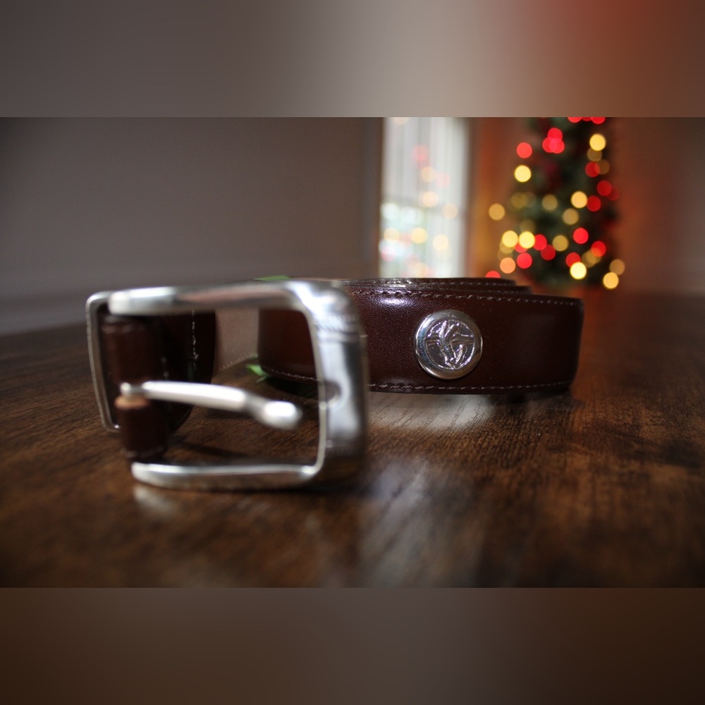 Canterbury Genuine Leather Brown Belt with Silver Buckle
